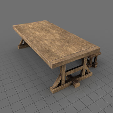Outdoor table and bench