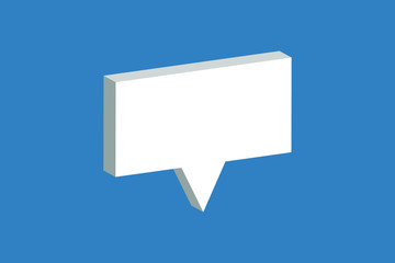 Speech bubble 3d isometric abstract. 