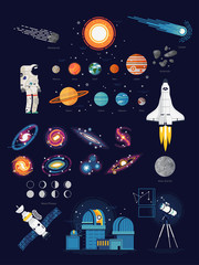 with astronaut, spacecrafts, planets, galaxies