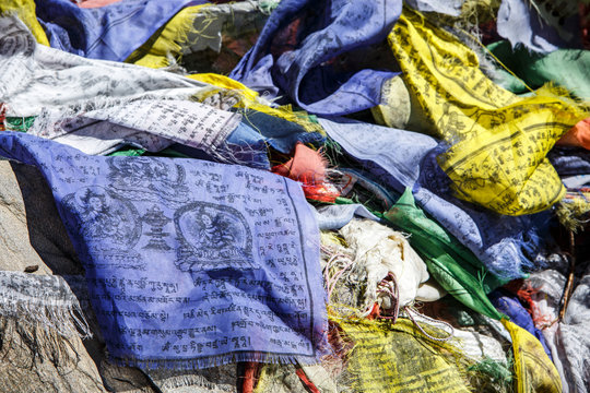 Prayer flags along the trail to Mt Everest Base Camp in Nepal.