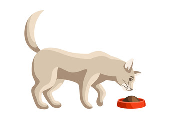 Stylized illustration of eating cat.