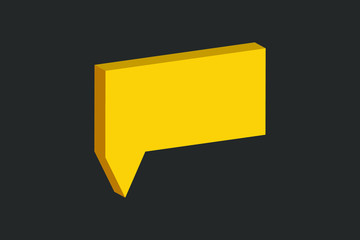 Speech bubble 3d isometric abstract. 
