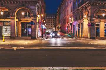 Fototapeta na wymiar Rue de Rivoli at night, Paris, France