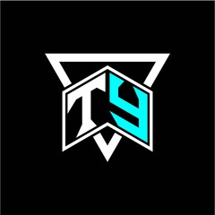 The letter T Y monogram is perfect for game initials, greeting cards, logos, posters and more