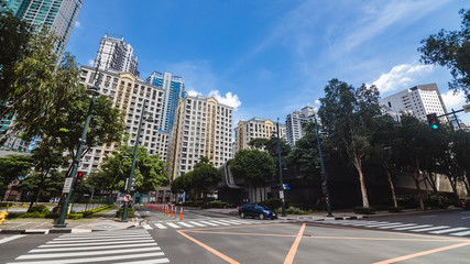 Bonifacio Global City, Taguig, Metro Manila - Aug 2020: Exclusive residential condominiums in Fort...