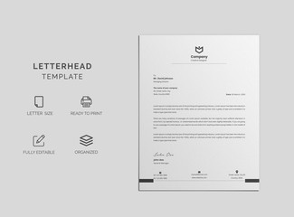 Abstract Corporate Business Style Letterhead Design Vector Template For Your Project. Simple And Clean Print Ready Design, Elegant Flat Design Vector Illustration.
