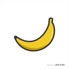 Banana fruit outline icon vector design. isolated on white background