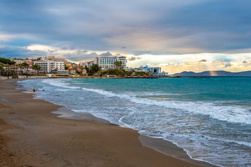 Ladies Beach in Kusadasi Town of Turkey at winter time