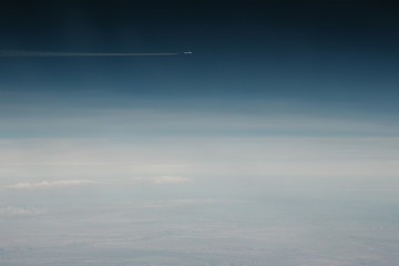 airplane in the sky at full speed 