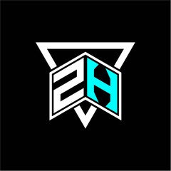 The letter Z H monogram is perfect for game initials, greeting cards, logos, posters and more