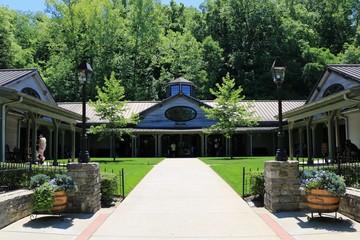 Lynchburg, Tennessee, United States. Main entrance of the Jack Daniel's Distillery Visitor Center.
