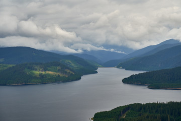 Mountain lake in the summer