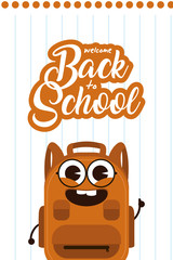 school bag equipment kawaii comic character