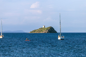 The beach of Nora, Italy