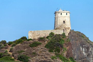 Fototapeta na wymiar Tower of Coltellazzo in Nora, Italy