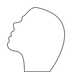 Woman face silhouette vector icon 