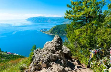 Lake Baikal, view from Chersky peak at Angara river