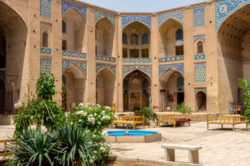 Iran, the city of Kerman . Inside the Ganjali Khan Caravanserai in the historical center. 