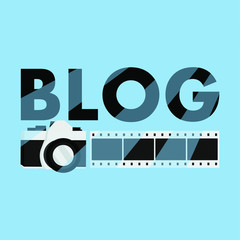Blog camera vector icon 