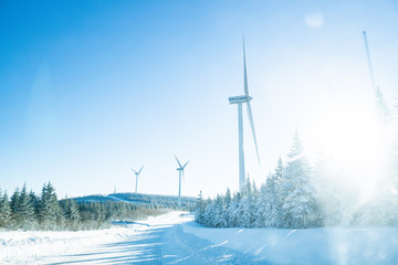 Wind mill during winter 