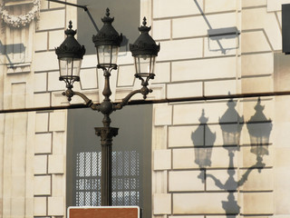 Fototapeta na wymiar Street lamps in french old style