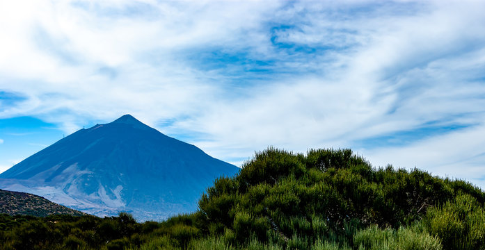 Beautiful sky and view of Teide volcano, Tenerife Island, Spain