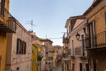 Empty street in Iglesias, Sardinia