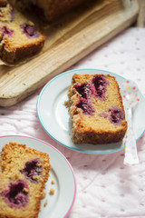 Blackberry and apple loaf cake with cinnamon crumble 