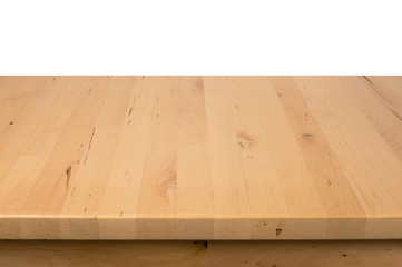 wood countertop and bar display with white isolated background