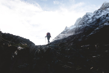 Hiking in torres del paine chile 