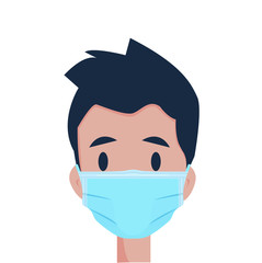 Be safe - man in a mask 