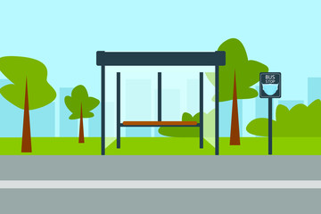 Bus stop vector icon 