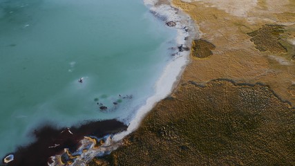 Wunderschöne Salzlagunen in der Atacamawüste