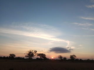 sunset in the mountains