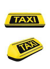 Taxi sign. front and side view. vector