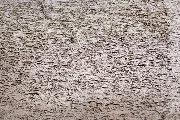 Black earthy mud on transparent glass on white background. Car glass on which dirt collected after the trip.