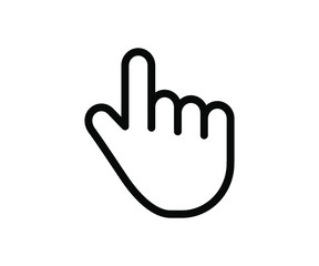 mouse click cursor icon in black solid color and line work-vector illustration for info graphic, websites-arrow and finger illustration