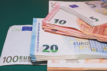 Betting money on the table, concept of casino business