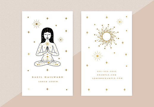 Astrology Meditation Business Card Layout Design