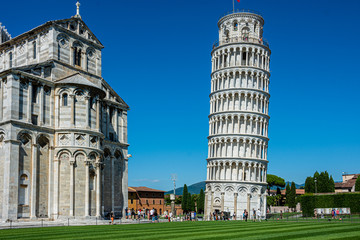 The famous leaning tower of Pisa.