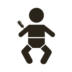 baby vaccine syringe silhouette style icon