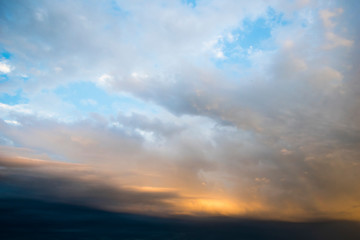 Naklejka na ściany i meble Dramatic view on the sky with clouds