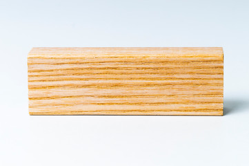 wooden block on white background, copy space and mock up
