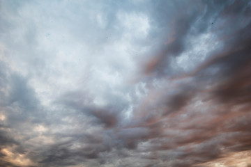 Dramatic view on the sky with clouds - obrazy, fototapety, plakaty