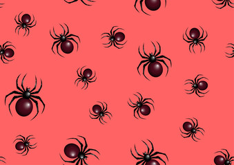 Halloween spider pattern. Seamless spiders background. Halloween pattern.