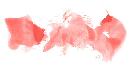 Abstract watercolor background hand-drawn on paper. Volumetric smoke elements. Red color. For design, web, card, text, decoration, surfaces.