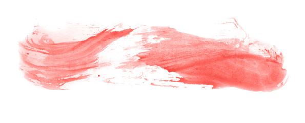 Abstract watercolor background hand-drawn on paper. Volumetric smoke elements. Red color. For design, web, card, text, decoration, surfaces.