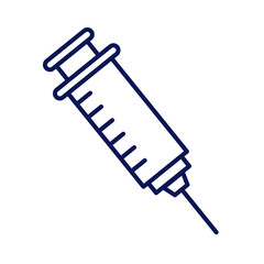 vaccine syringe needle line style icon