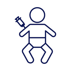 baby vaccine syringe line style icon