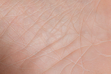 Close up skin texture with wrinkles on body human